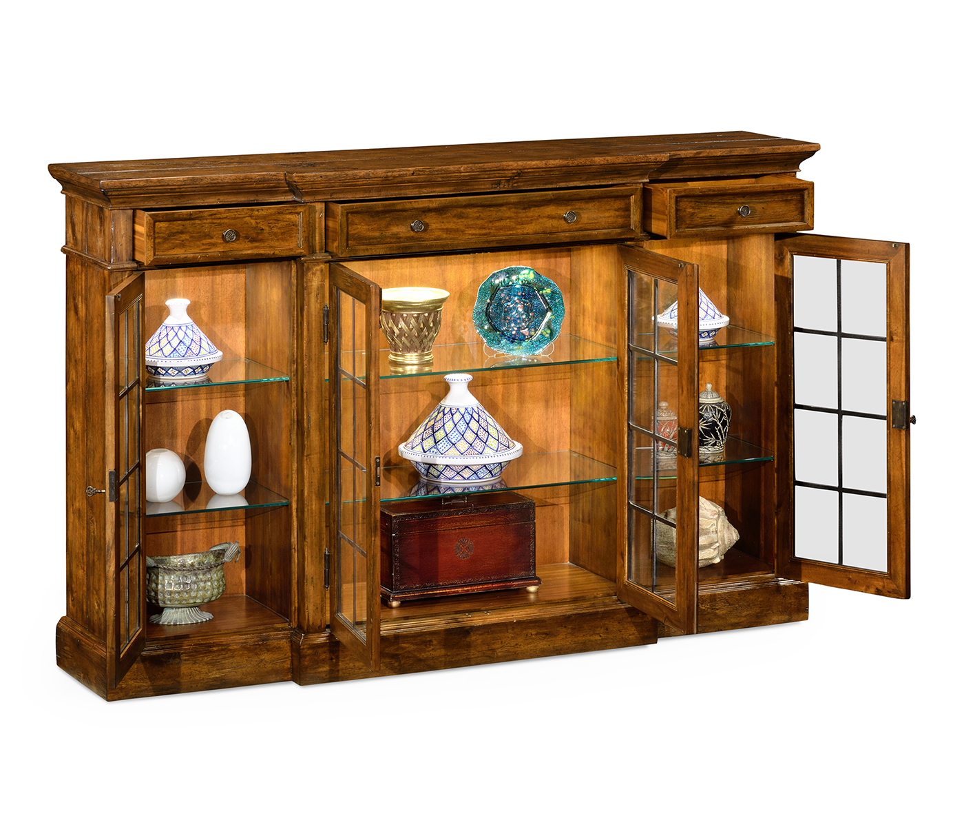 Casual Four Door China Display Cabinet