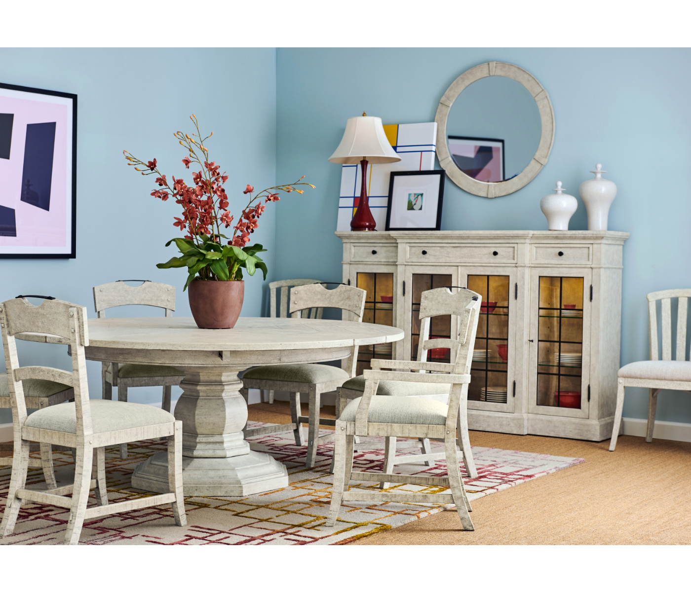 Casual Four Door China Display Cabinet