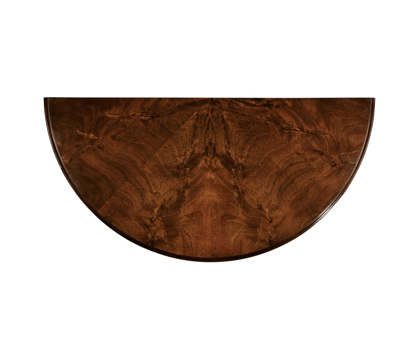 Demilune console table of drawer in antique mahogany