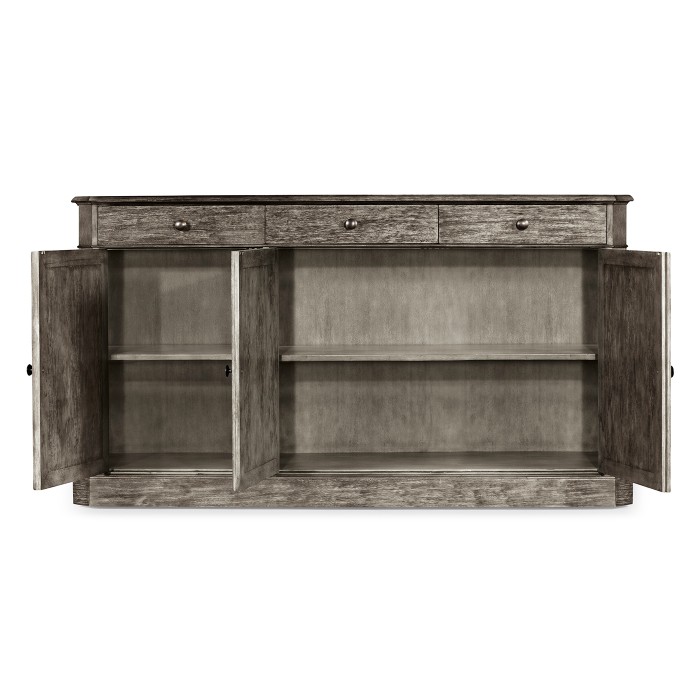 Antique Dark Grey Three Door Sideboard 65