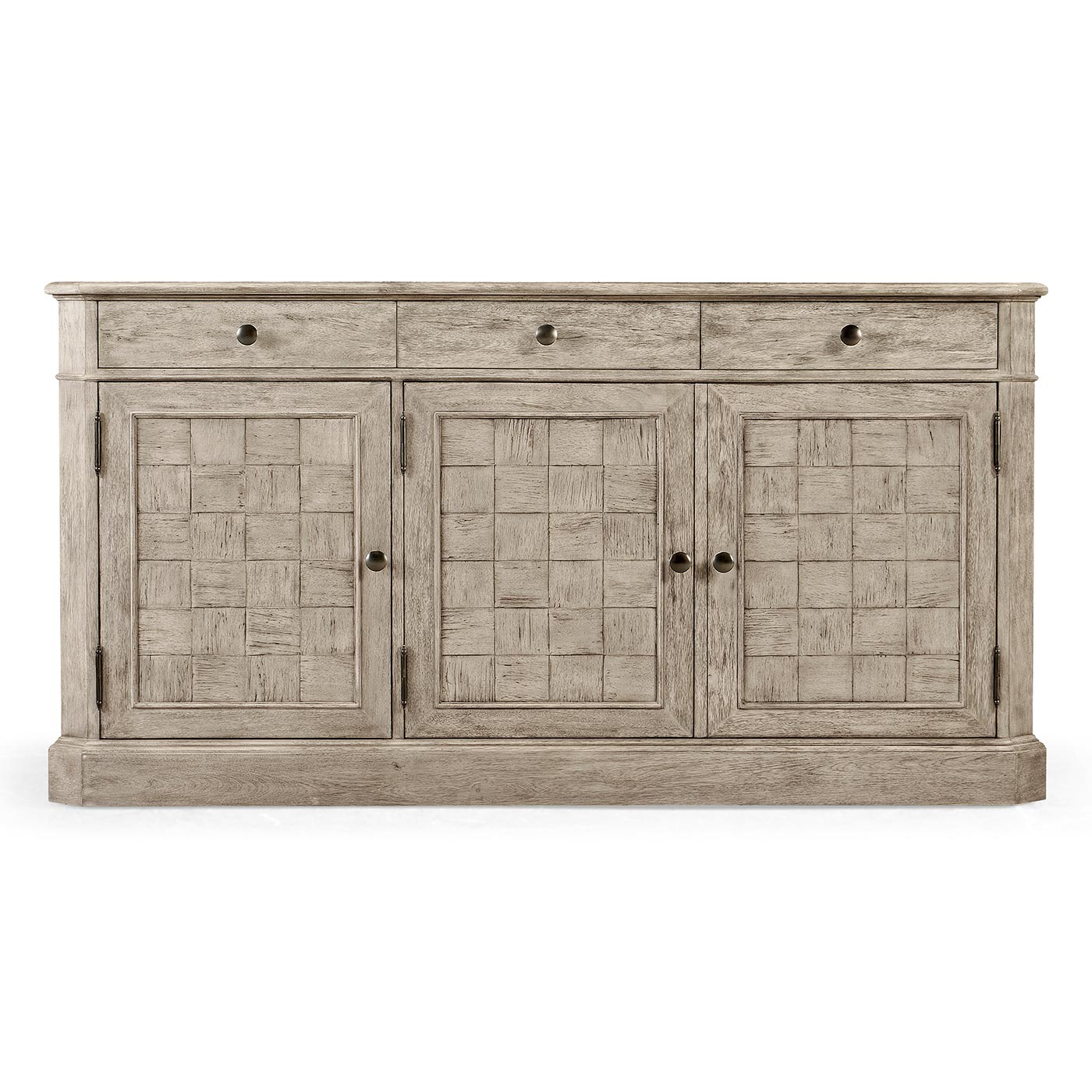 Rustic Grey Three Door Sideboard 65