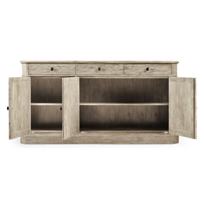 Rustic Grey Three Door Sideboard 65