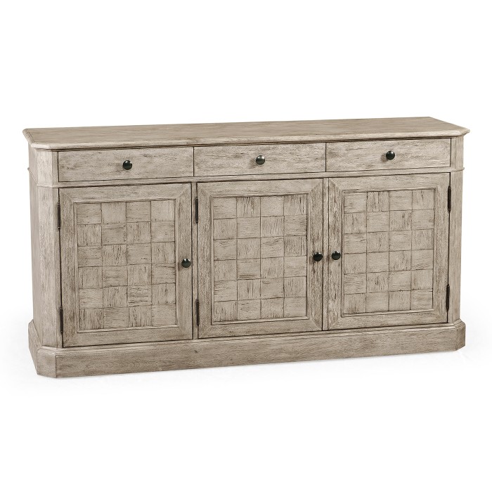Rustic Grey Three Door Sideboard 65