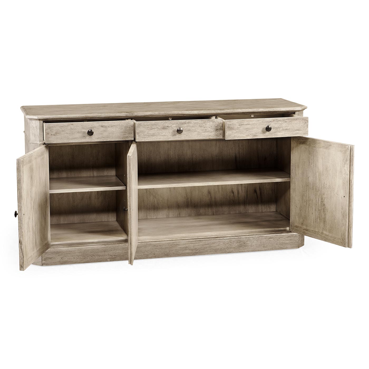 Rustic Grey Three Door Sideboard 65