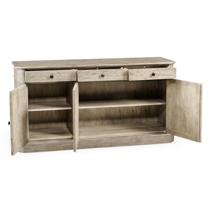 Rustic Grey Three Door Sideboard 65