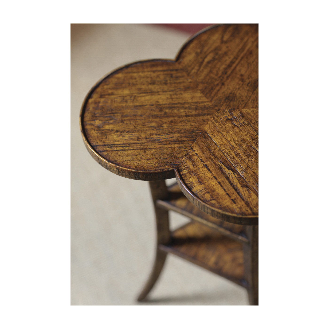 Trefoil Side Table in Country Walnut