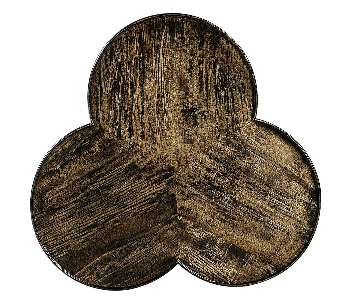 Trefoil Side Table in Dark Driftwood
