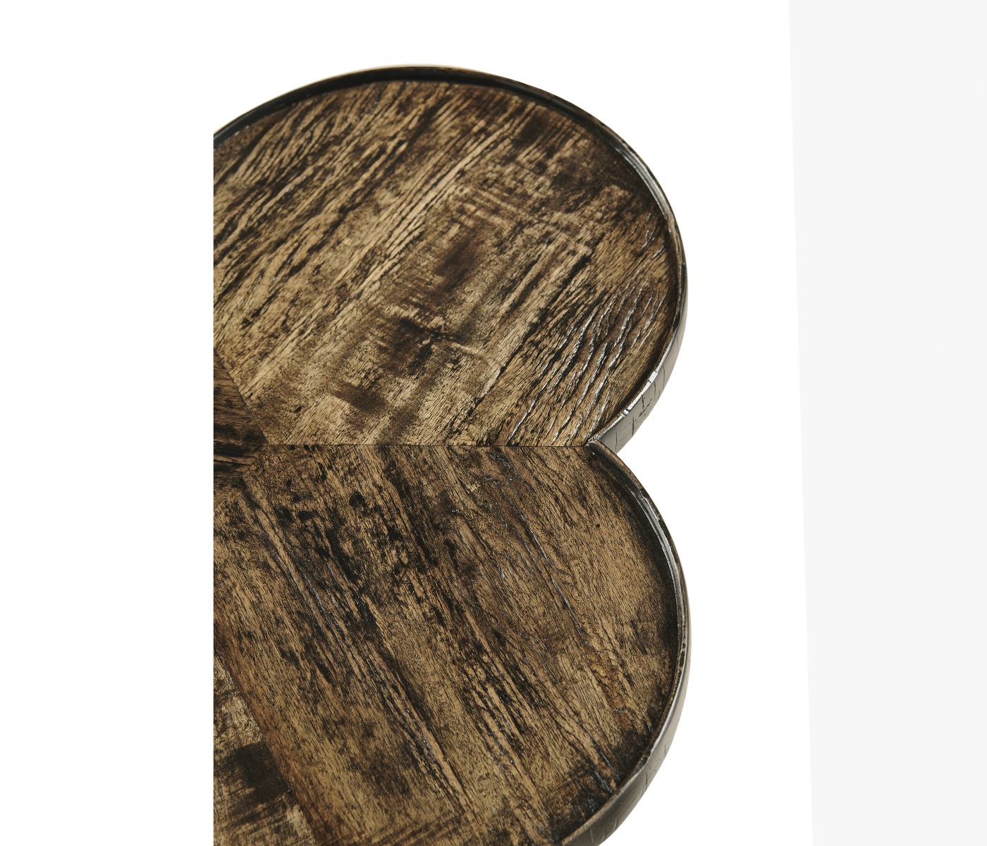 Trefoil Side Table in Dark Driftwood