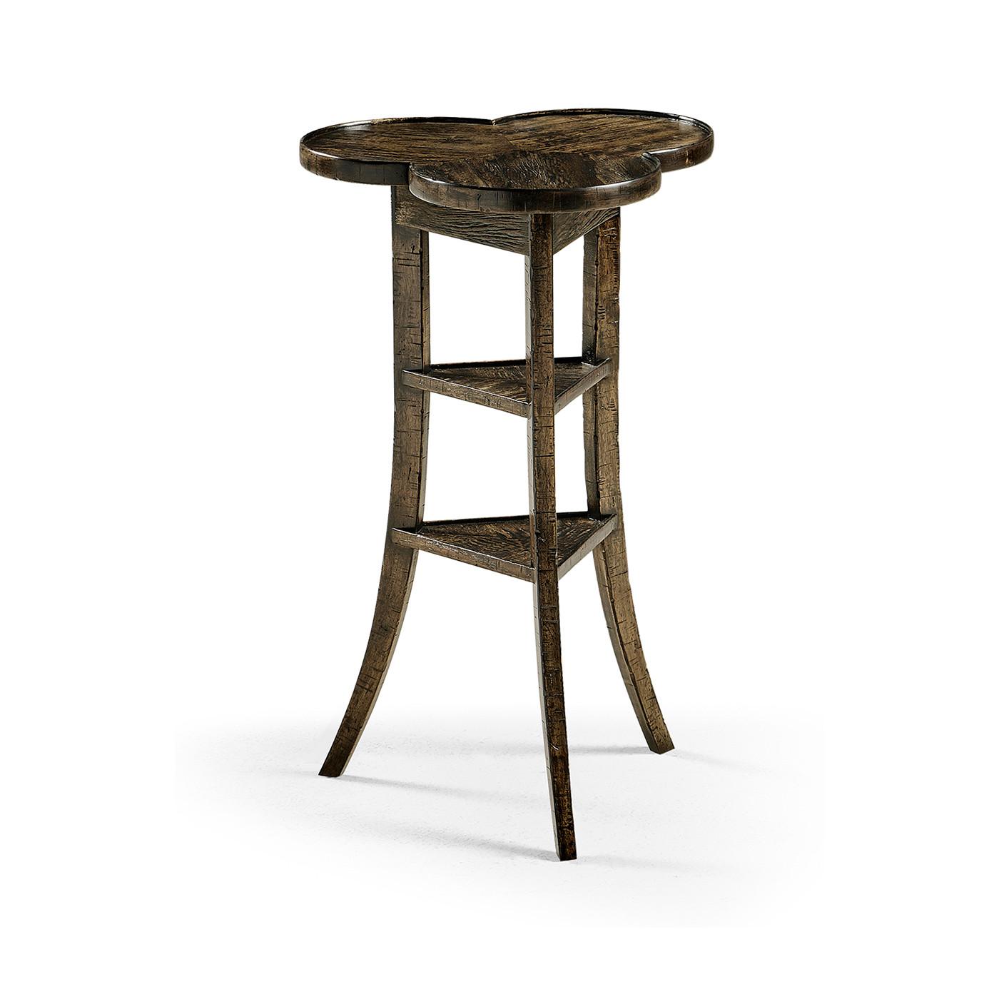 Trefoil Side Table in Dark Driftwood