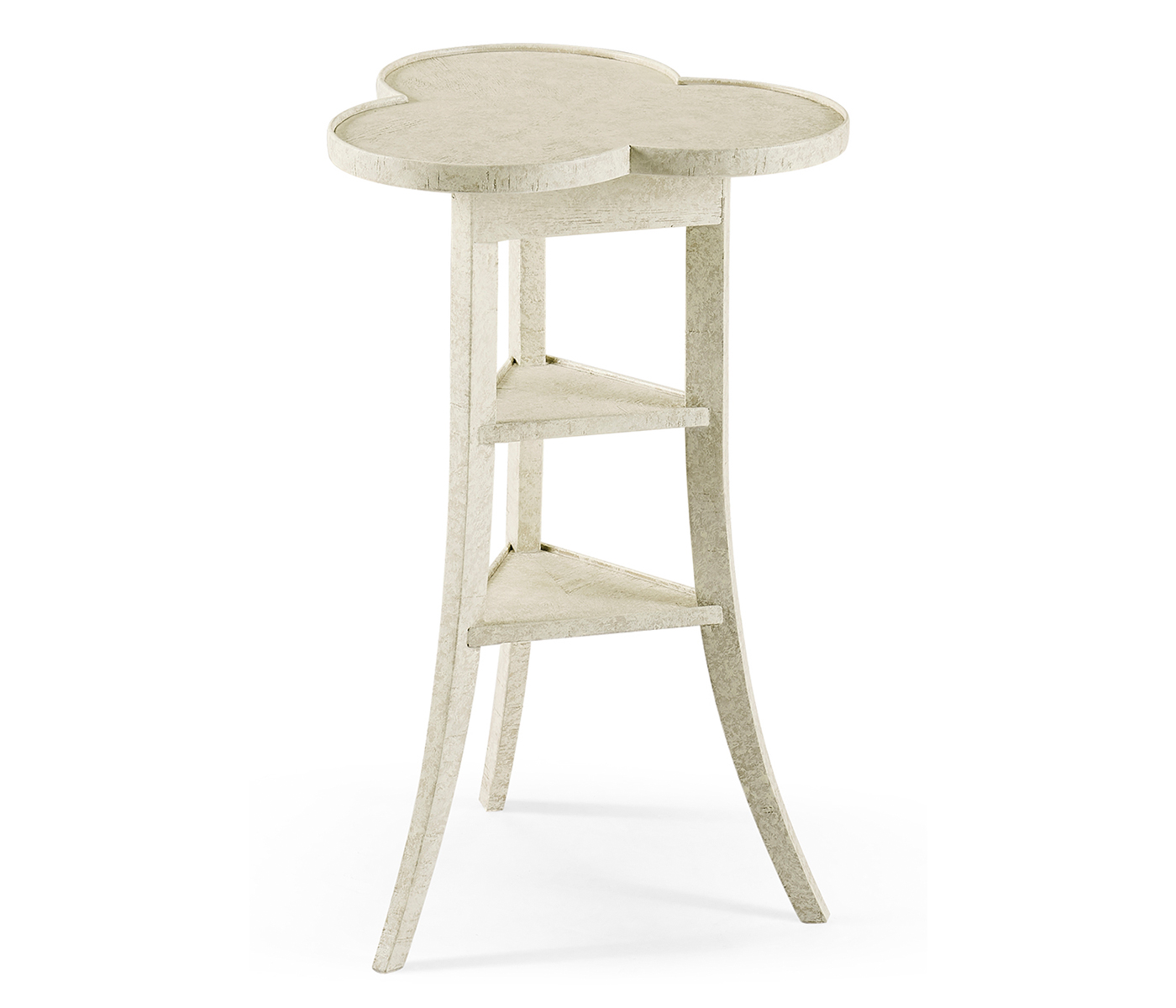 Trefoil Side Table in Whitewash Driftwood