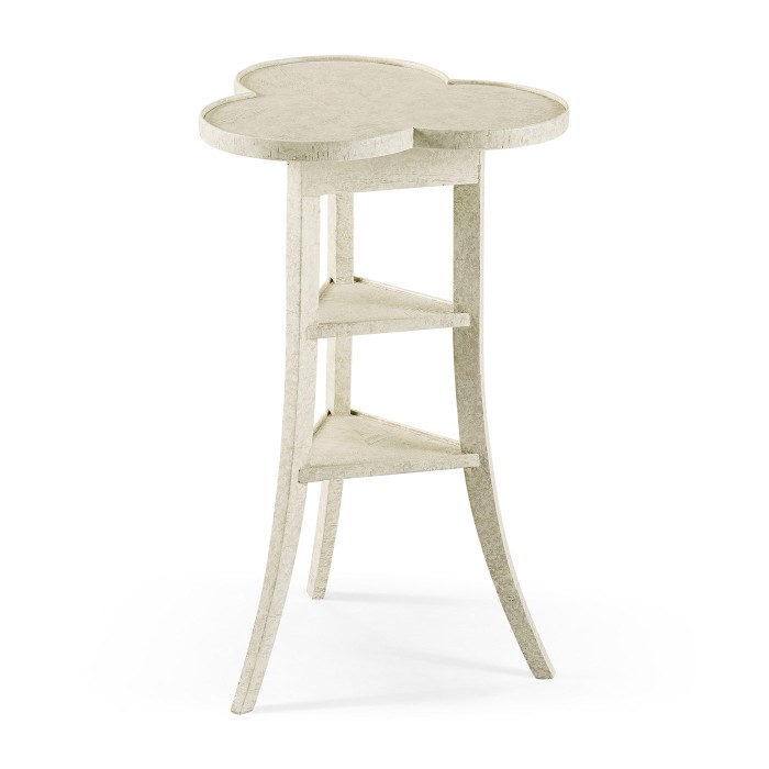 Trefoil Side Table in Whitewash Driftwood