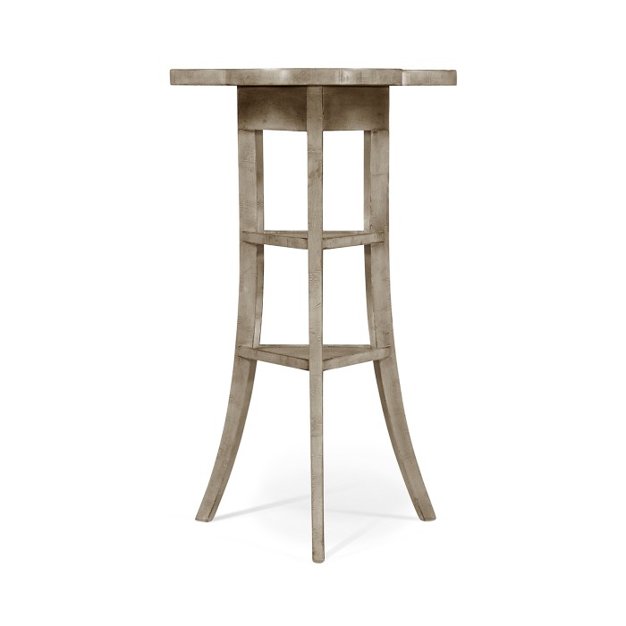 Trefoil Side Table with Rustic Grey