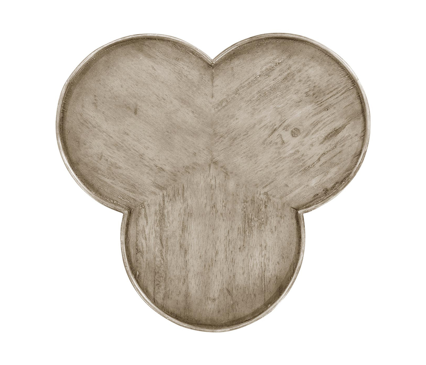 Trefoil Side Table with Rustic Grey