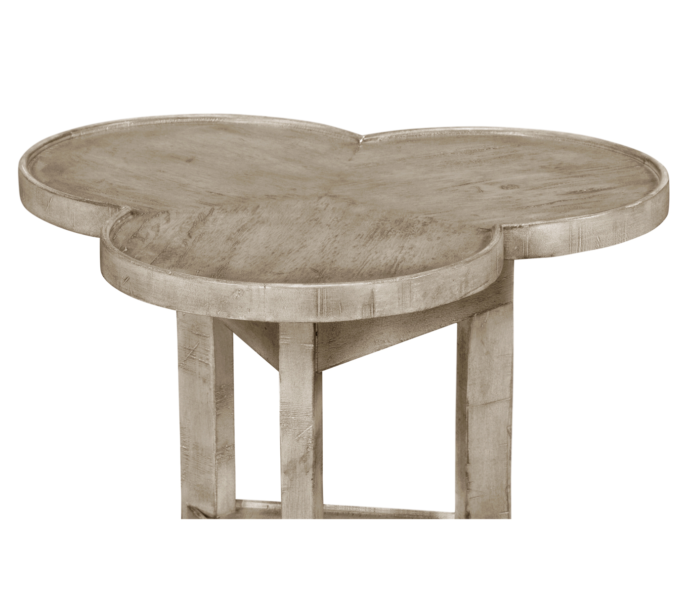 Trefoil Side Table with Rustic Grey