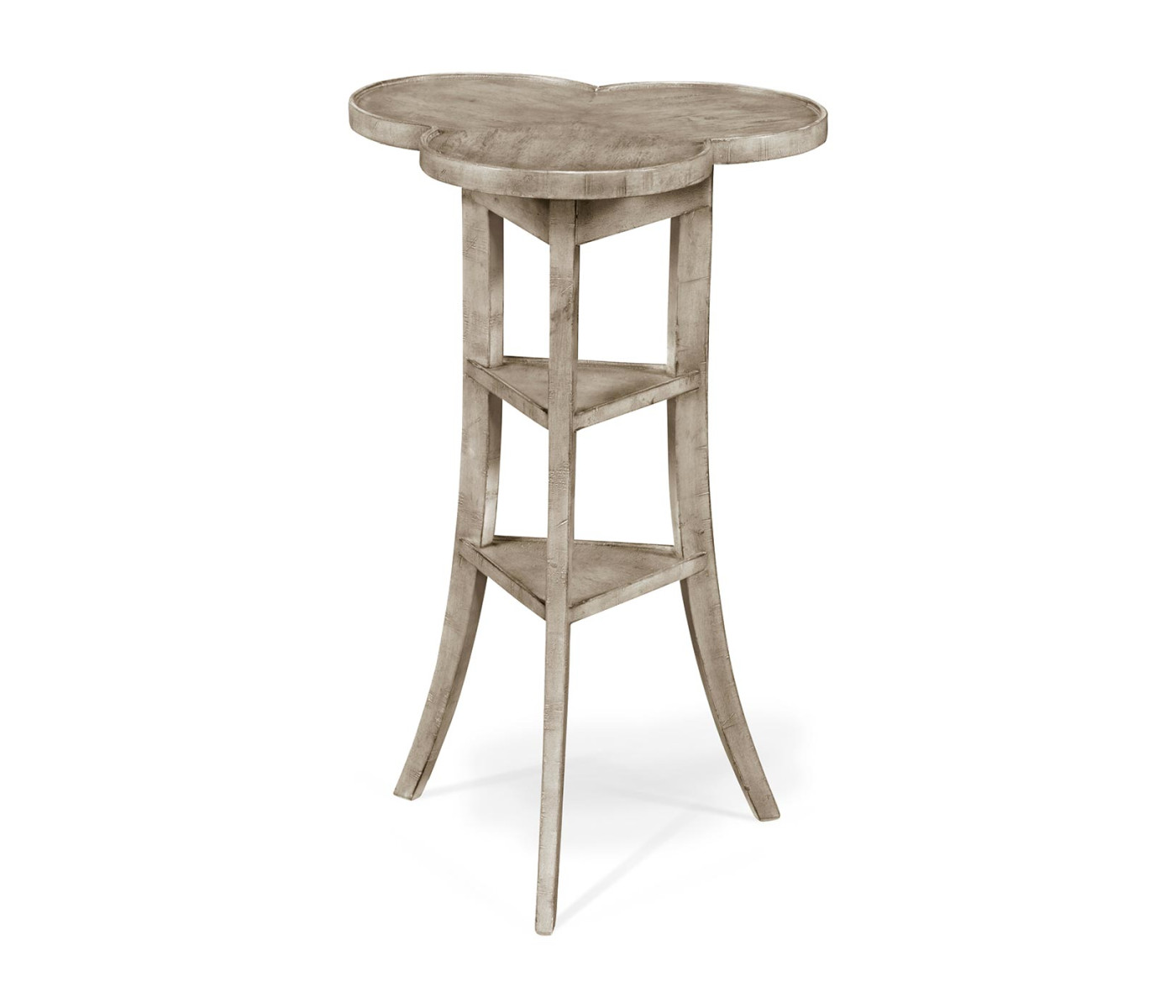 Trefoil Side Table with Rustic Grey