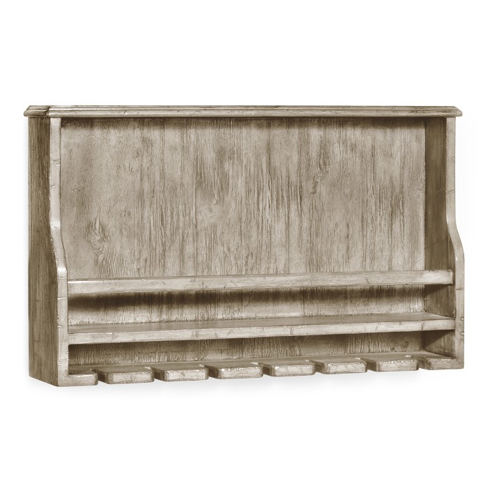Wall Hanging Wine Rack in Rustic Grey