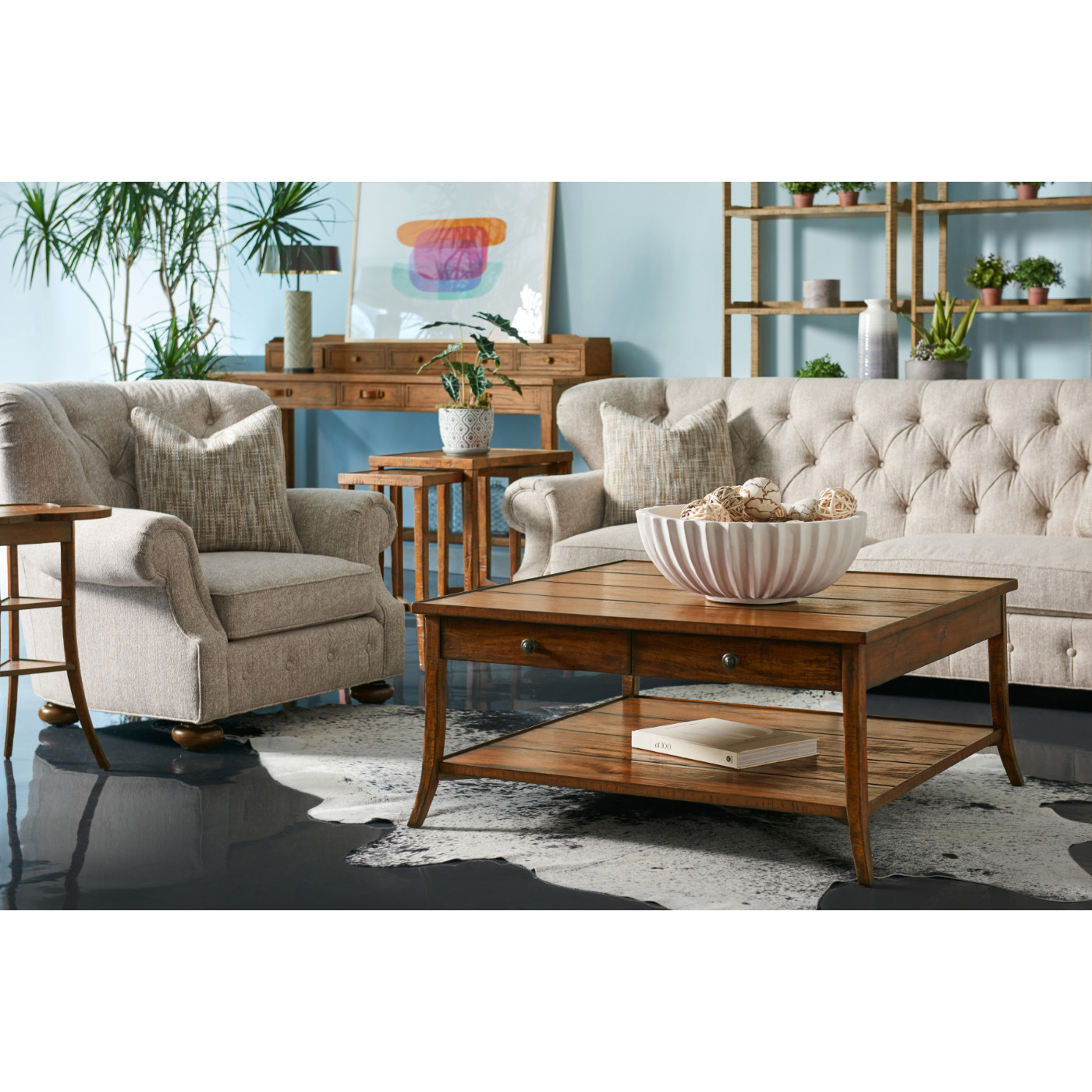 Nesting Cocktail Tables in Antique Dark Grey