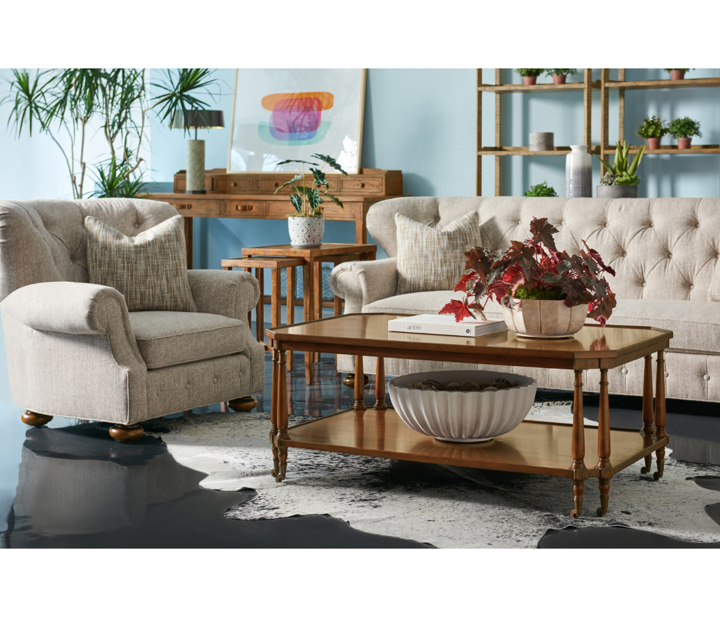 Nesting Cocktail Tables in Antique Dark Grey