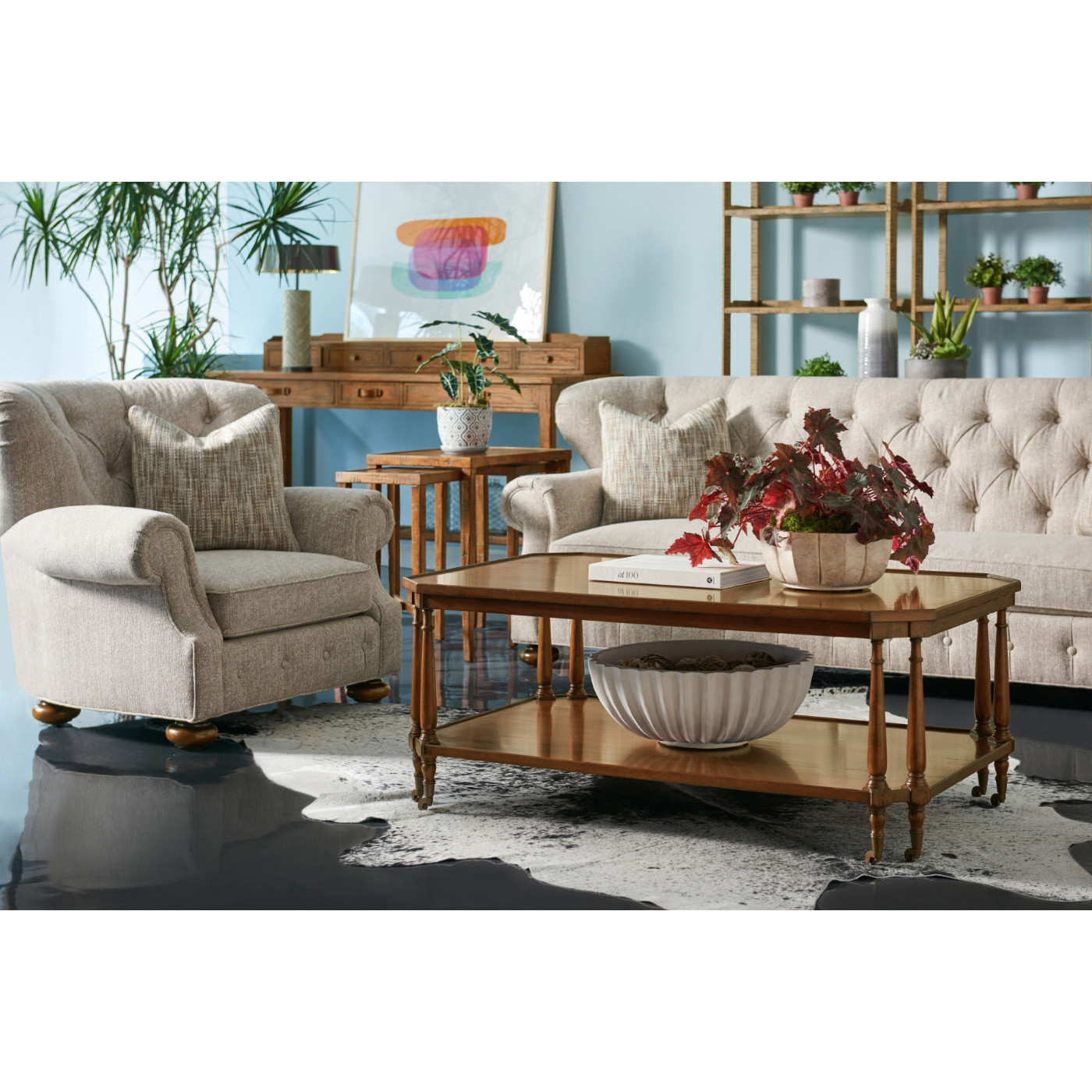 Nesting Cocktail Tables in Antique Dark Grey