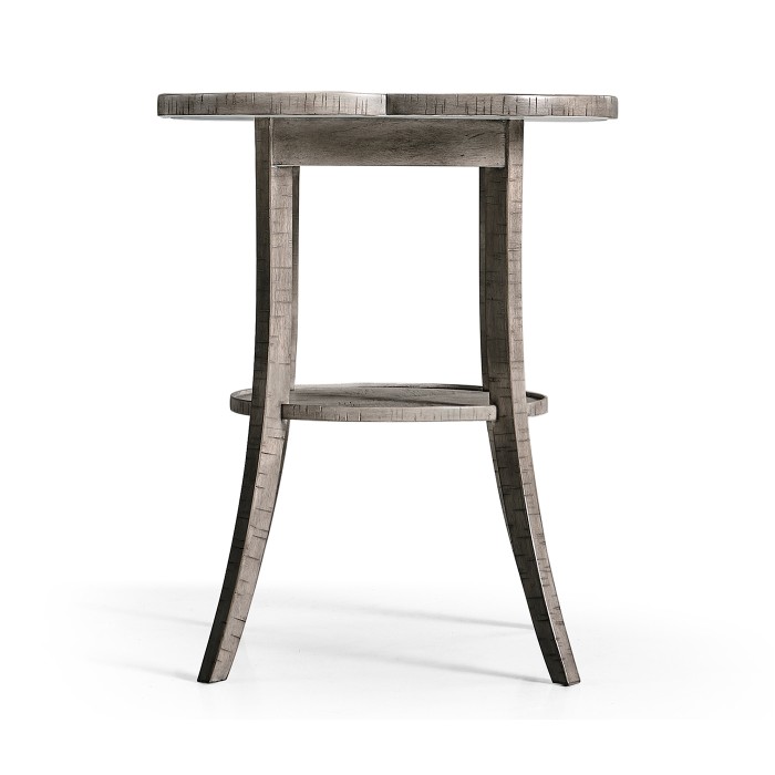 Quatrefoil Lamp Table in Antique Dark Grey