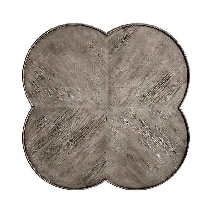 Quatrefoil Lamp Table in Antique Dark Grey