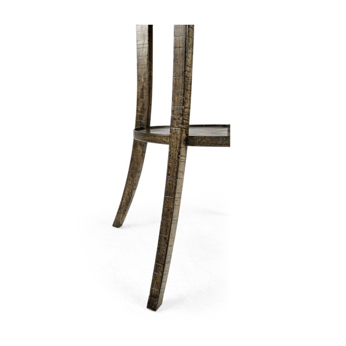 Quatrefoil Lamp Table in Dark Driftwood