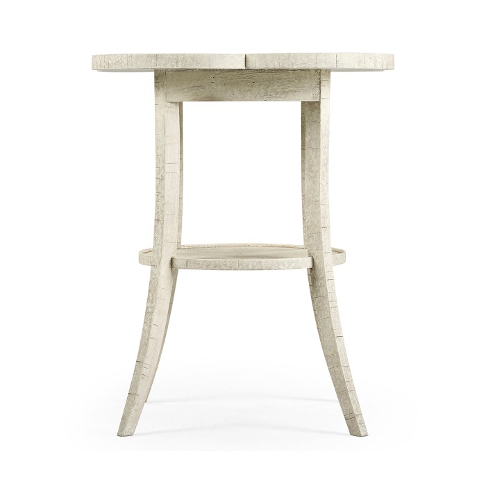 Quatrefoil Lamp Table in Whitewash Driftwood