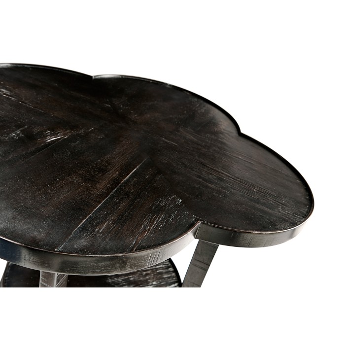 Quatrefoil Lamp Table in Dark Ale