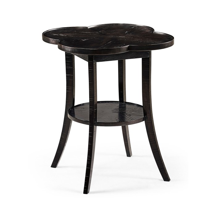 Quatrefoil Lamp Table in Dark Ale