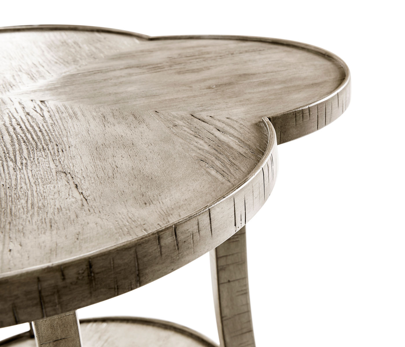 Quatrefoil Lamp Table in Rustic Grey