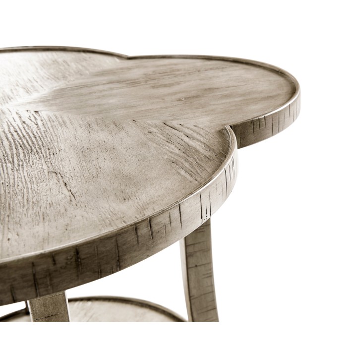 Quatrefoil Lamp Table in Rustic Grey