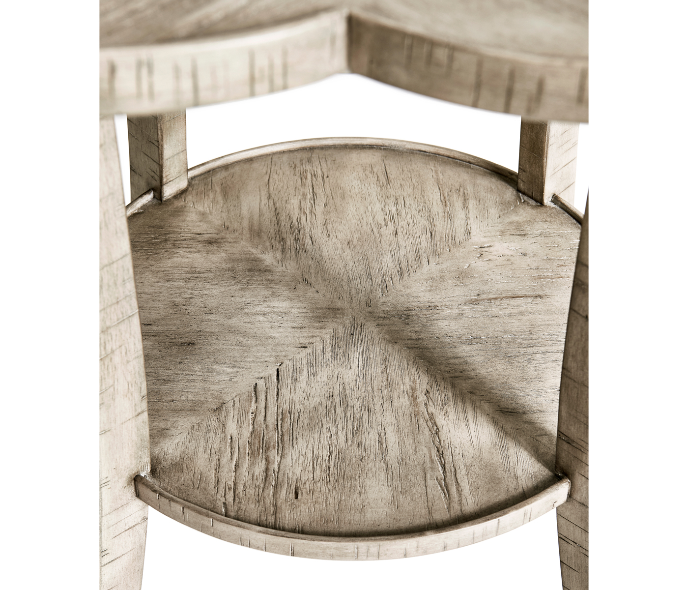 Quatrefoil Lamp Table in Rustic Grey