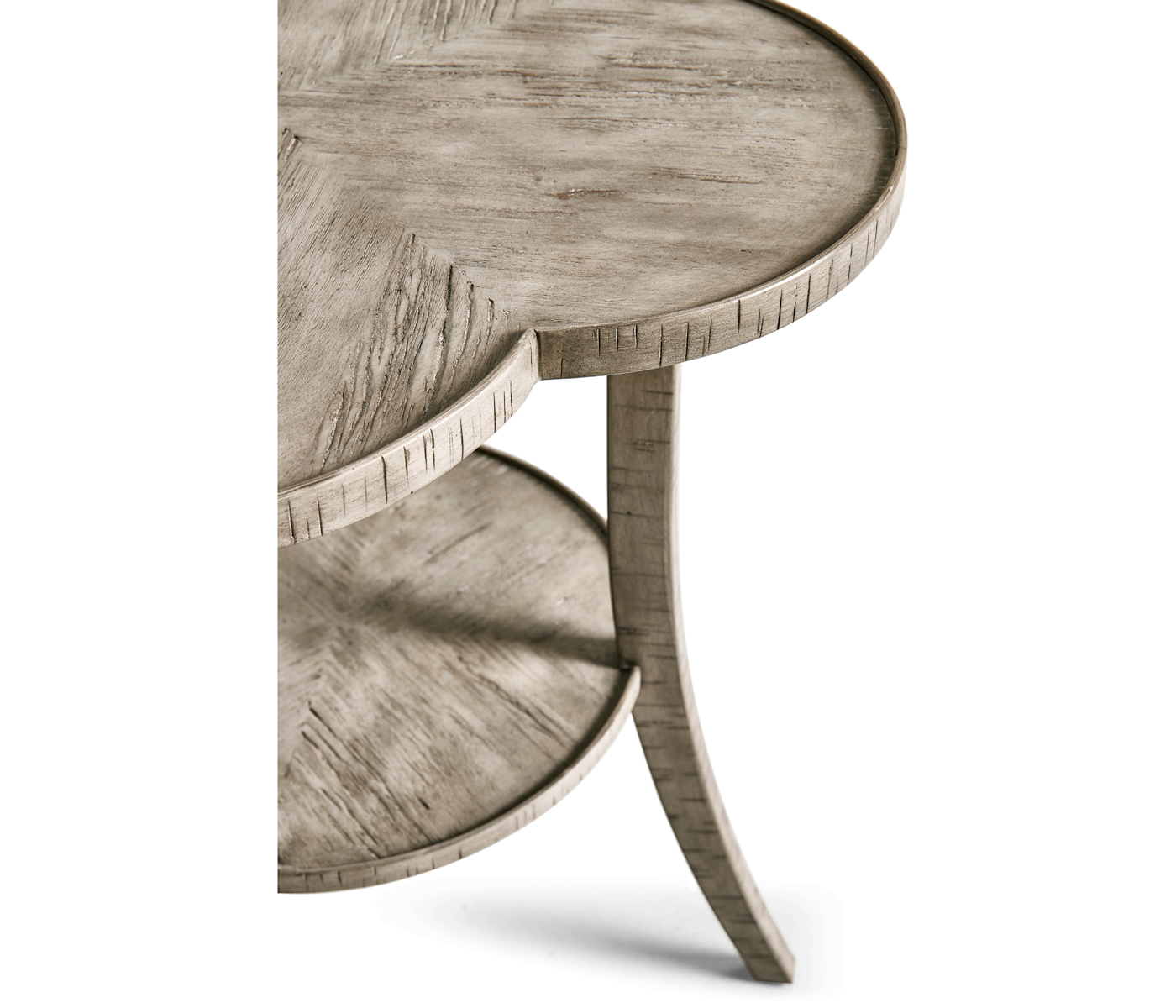 Quatrefoil Lamp Table in Rustic Grey