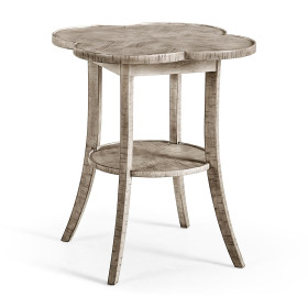Quatrefoil Lamp Table in Rustic Grey