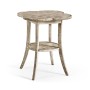 Quatrefoil Lamp Table in Rustic Grey