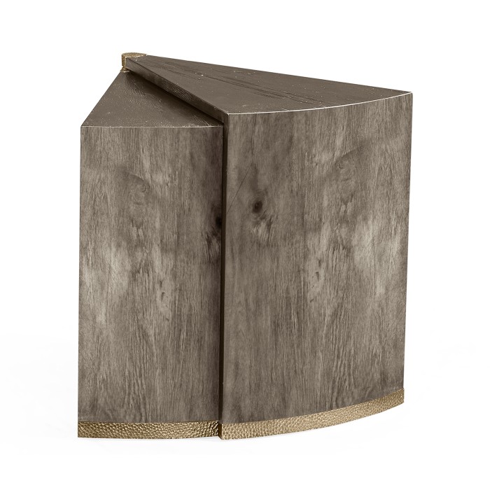 Antique Dark Grey Semicircular Retracting Side Table