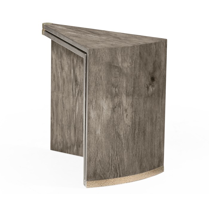 Antique Dark Grey Semicircular Retracting Side Table