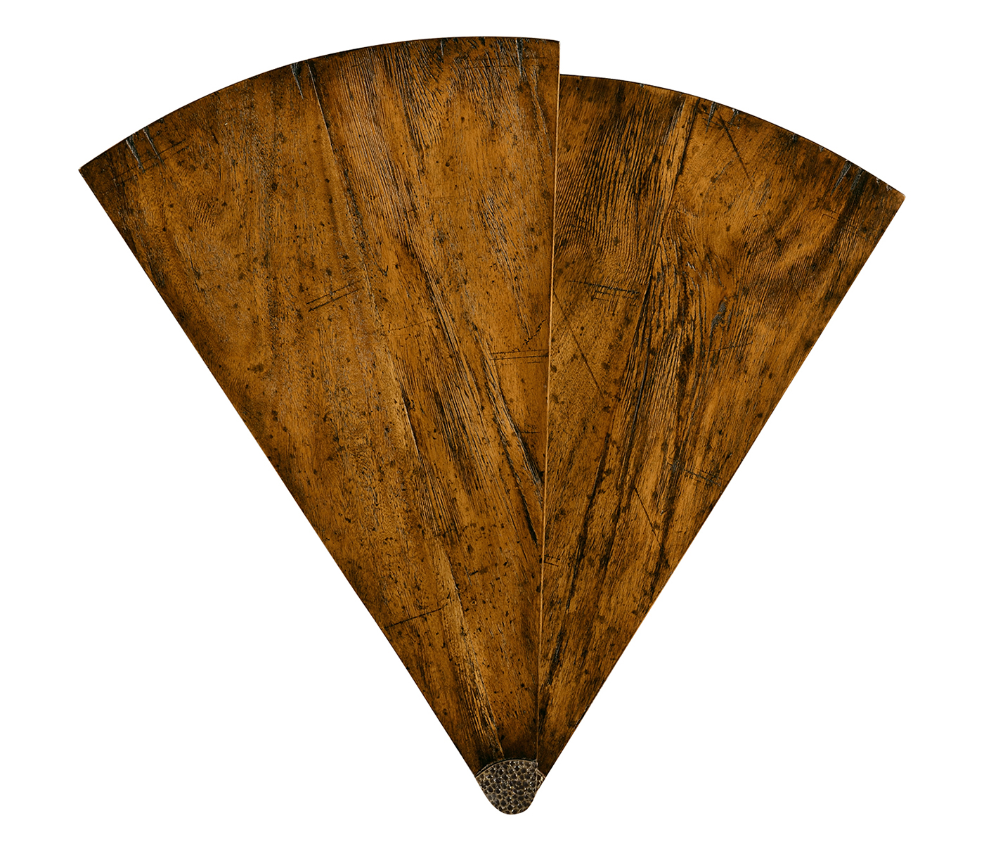 Country Walnut Semicircular Retracting Side Table