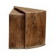 Country Walnut Semicircular Retracting Side Table
