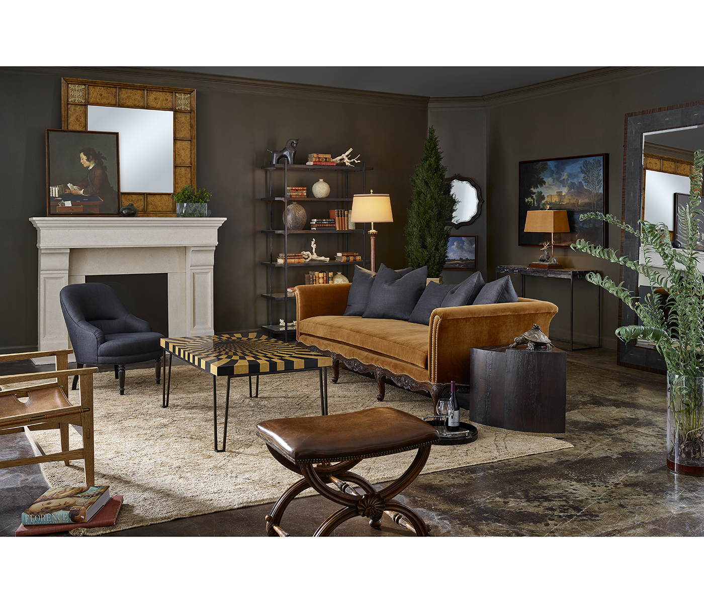 Country Walnut Semicircular Retracting Side Table