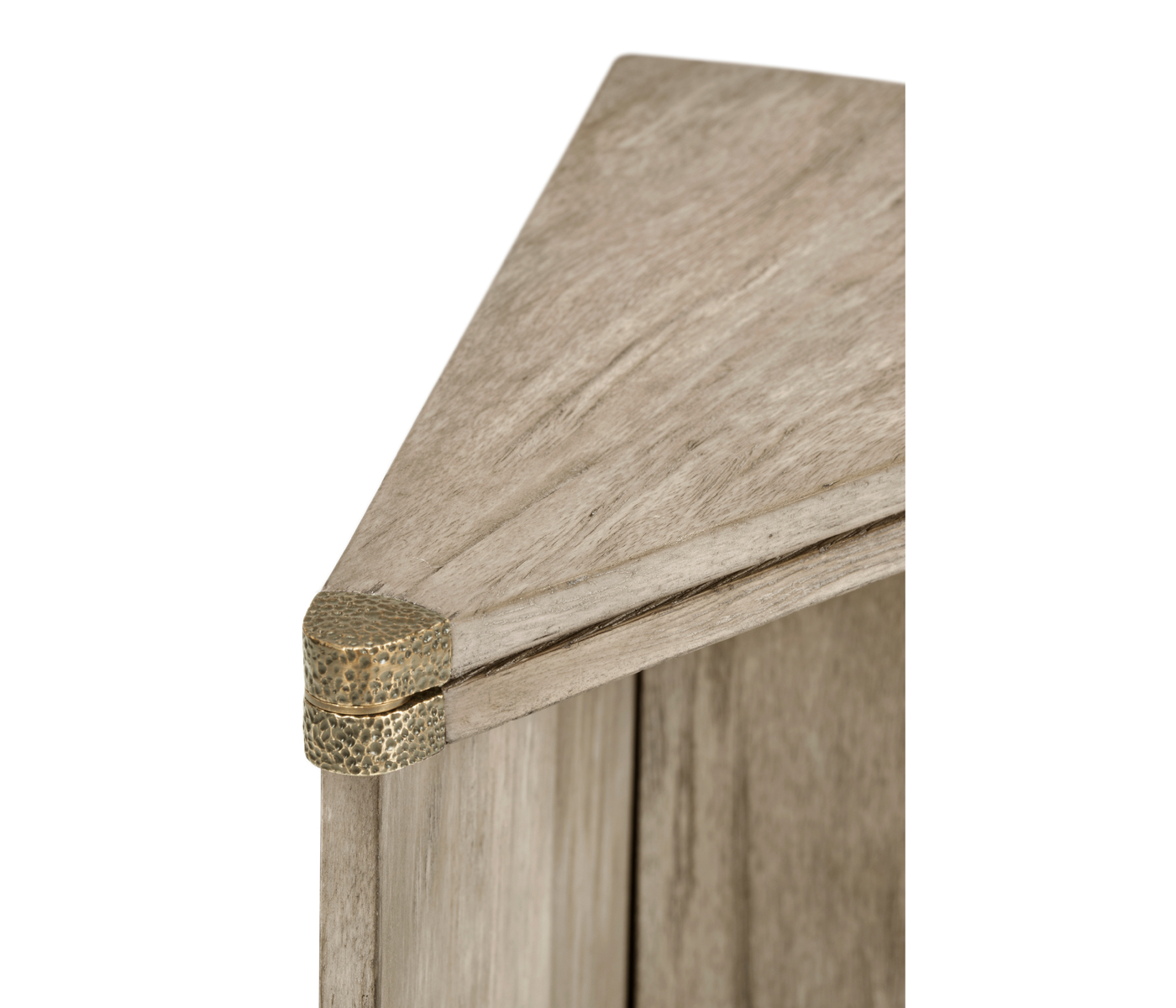 Rustic Grey Simicircular Retracting Side Table