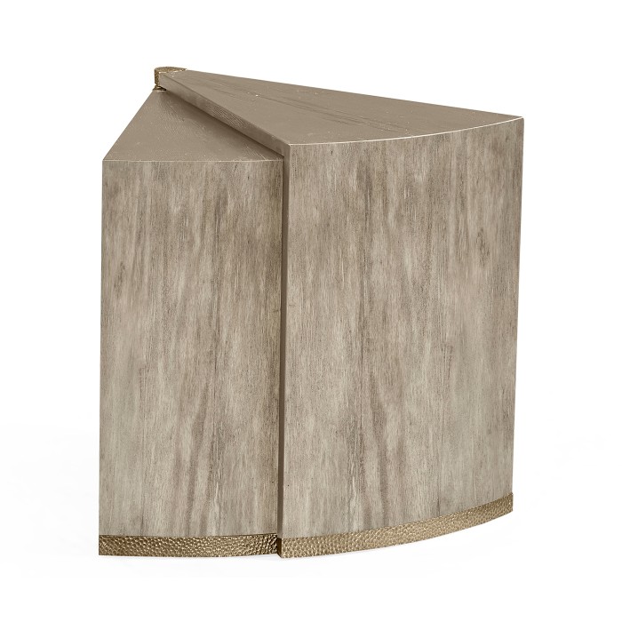 Rustic Grey Simicircular Retracting Side Table