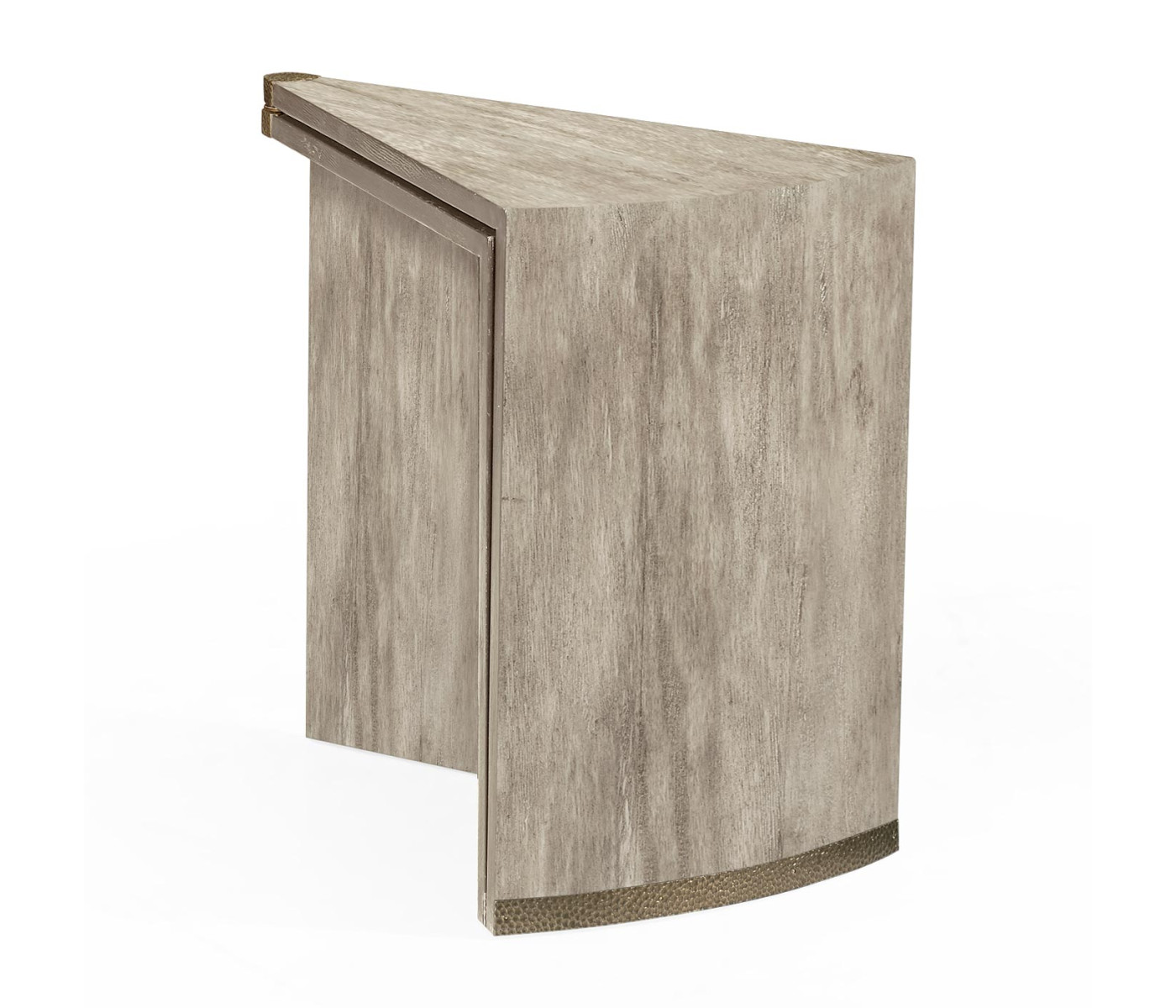 Rustic Grey Simicircular Retracting Side Table
