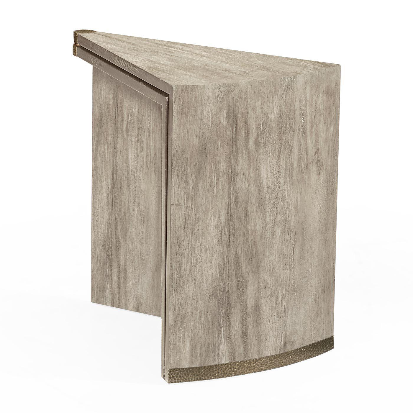 Rustic Grey Simicircular Retracting Side Table