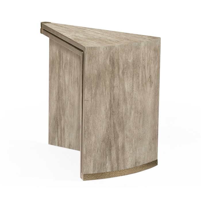 Rustic Grey Simicircular Retracting Side Table