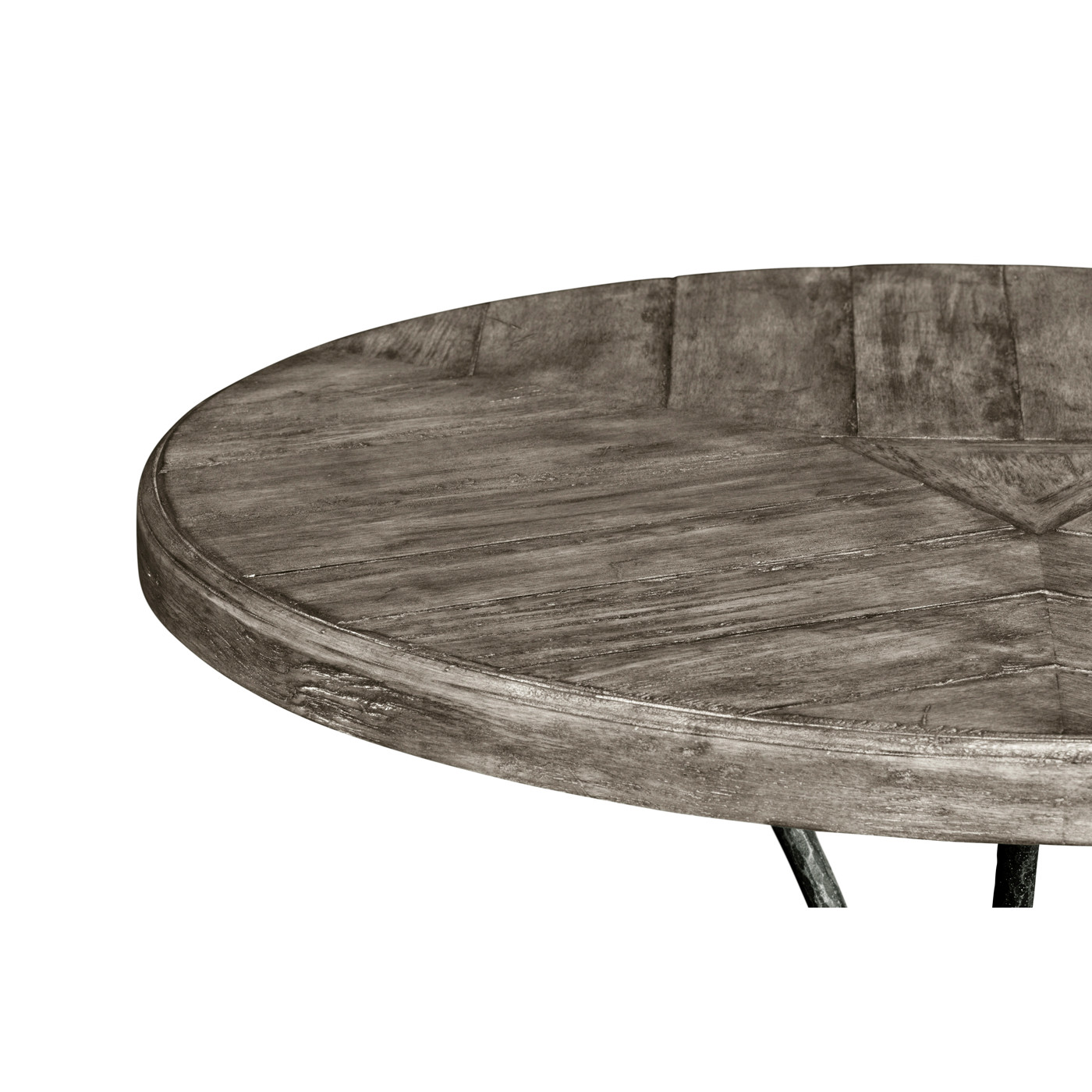 Antique Dark Grey Style Parquet Table