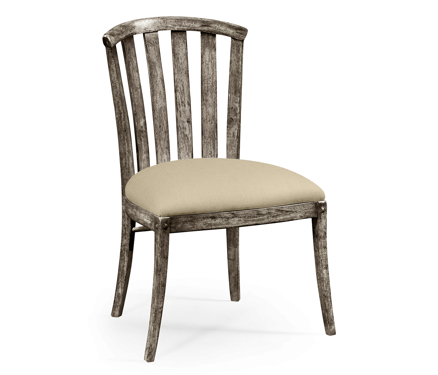 Casual Slat Upholstered Side Chair