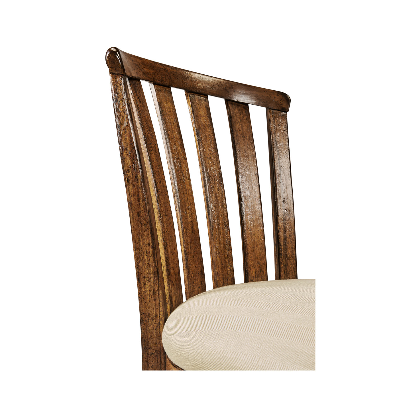 Casual Slat Upholstered Side Chair