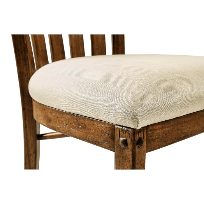 Casual Slat Upholstered Side Chair
