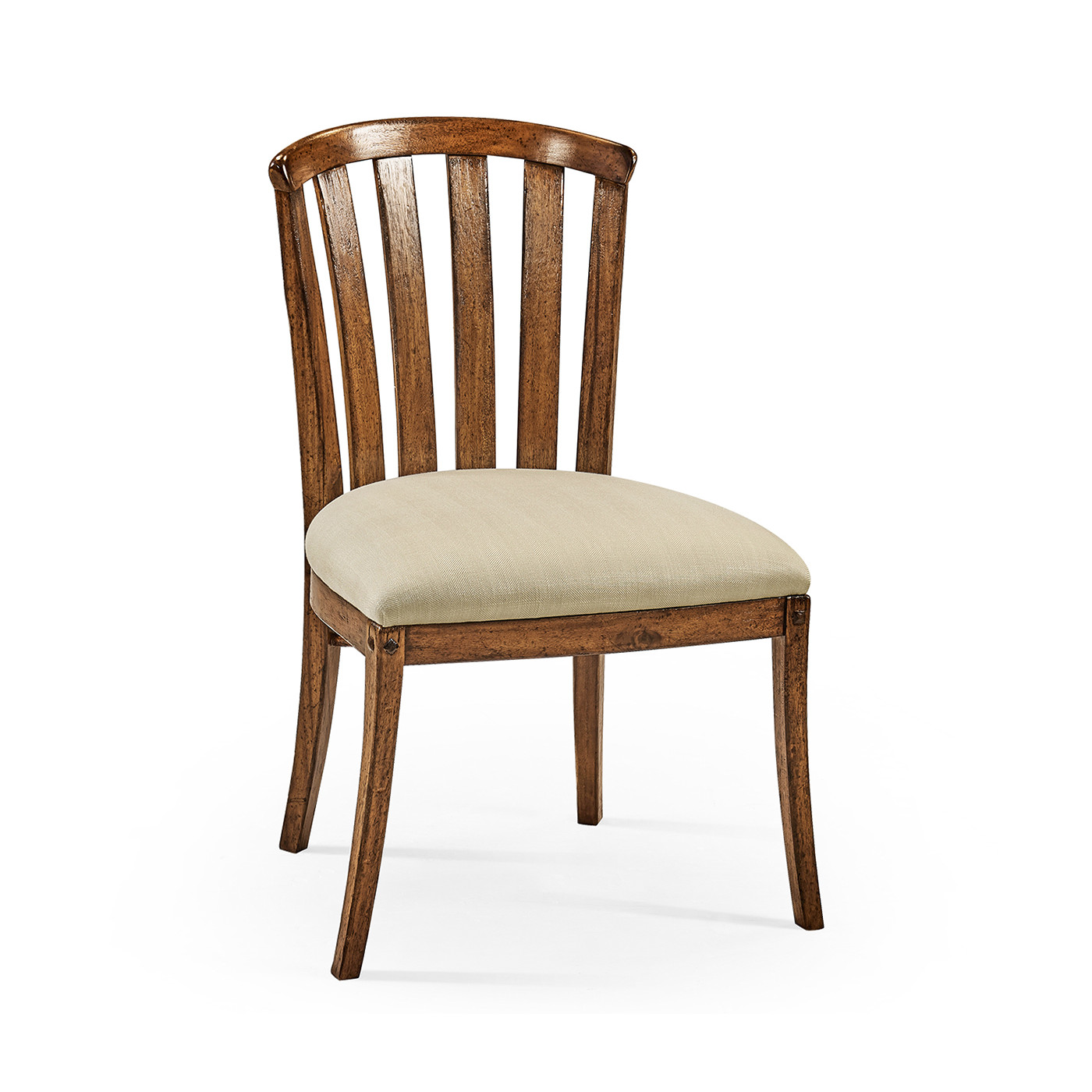 Casual Slat Upholstered Side Chair